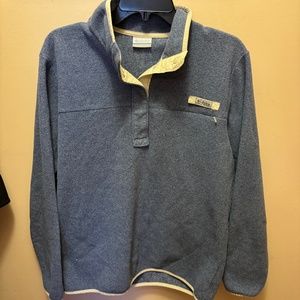 Columbia Pfg 1/4 Snap Up Blue Fleece Pullover Women's XL Preowned
